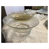 DEPRESSION GLASS SQUARE LUNCH PLATES, OVAL