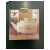ENAMELED PORCELAIN TEA KETTLE NEW IN OB