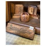 INLAY WOOD BOOKENDS, SUNNY LANE CREAM CHEESE,