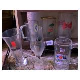 6 GLASSES BUDWEISER, MICHELOB