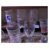 6 GLASSES BUDWEISER ETC.