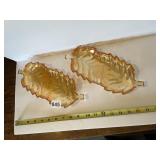 2 MARIGOLD CARNIVAL GLASS OBLONG SERVING DISHES