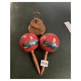 HAND PAINTED MARACAS, CORNWALL WOOD PRODUCTS