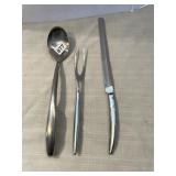 SABATIER HEAVY STAINLESS SERVING SPOON, CARVEL