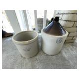 3 GALLON JOG AND TWO GALLON CROCK BOTH HAVE