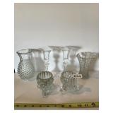 GLASS CANDLE HOLDERS AND VASES