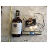 MILLER LIGHT UP SIGN, ERLANGER BOTTLE