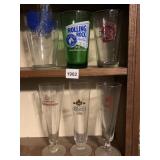 ROLLING ROCK AND 5 OTHER BEER GLASSES
