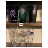 LABATT BLUE ETC. 6 GLASSES
