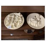 3 BAS RELIEF ITALIAN COLLECTORS PLATES AND AVON