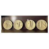 4 BAS RELIEF ITALIAN COLLECTORS PLATES