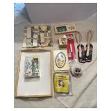 VINTAGE BABY SET, LAP TRAY, LINEN NAPKINS, NEW