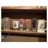 GROUP OF 6 STEINS AND GLASSES INCL. MILLER