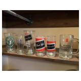 BEER GLASSES INCLUDING BLACK LABEL AND RHINO