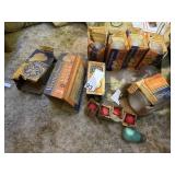 ASSORTED VINTAGE BULBS WESTING HOUSE COLORED