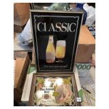 CLASSIC BEER SIGN & PABST BLUE RIBBON MIRROR