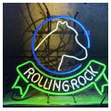 VINTAGE ROLLING ROCK 3 COLOR NEON BRIGHT COLOR