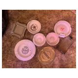 BUCKLEYS BROWN BEER ASHTRAYS WITH MEDICINE BOTTLE