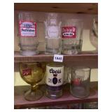 COORS, BUDWEISER 6 TOTAL GLASSES