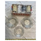 SEAGRAMï¿½S GLASS SET, CLEAR GLASS SERVING PIECES