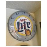 MILLER LITE WALL CLOCK BATTERY OPERATED NICE