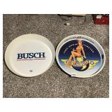BUSCH BEER & SCHLITZ BEER VINTAGE TRAYS