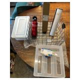 KITCHEN WRAP DISPENSER CONTAINER, METAL BASKET,
