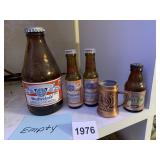 1976 BUDWEISER BOTTLE AND 2 SALTSHAKERS, AND FORT
