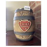 CHALKWARE CHIEF OSHKOSH BEER COIN BANK, SOME