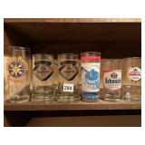 6 BEER GLASSES INCLUDING DUKE, FOOTBALL HALL OF