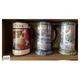3 BEER STEINS INCL. PARROT HANDLE
