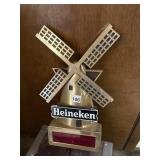 HEINEKEN WINDMILL BEER WALL CLOCK WORKS WELL