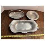 HAMMERED ALUMINUM SERVING PIECES