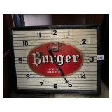 BURGER VINTAGE ELECTRIC CLOCK WORKS WELL 19" X