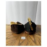 2 ATOMIC WHIRLEY BEANIE WOOL HATS WITH SOME MOTH