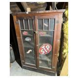 (2) 2 DOOR GLASS FRONT ANTIQUE BOOKCASES LOCATED