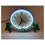 ROLLING ROCK NEON CLOCK 1997