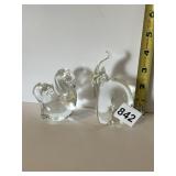 ART GLASS ELEPHANT AND SQUIRREL