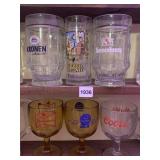 KRONEN BEER GLASS AND 5 OTHERS