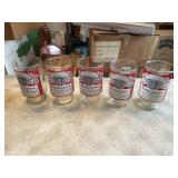 5 BUDWEISER GLASSES