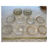 CLEAR GLASS LUNCH PLATES, DEPRESSION GLASS