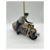 TIN MODERN TOYS POLICE OFFICER ON MOTORCYCLE TOY
