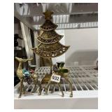 BRASS DEER & CHRISTMAS TREE