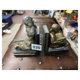 METAL BOOK ENDS GIRL & BOY