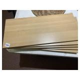 6 PRESSED WOOD SHELF BOARDS, 22 X 9.5