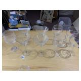 VARIOUS LONG STEM GLASS GOBLETS, WINE GLASSES