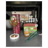 LOLITA PAINTED CHRISTMAS WINE GLASS, RECIPE BOX,