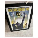 NEW YORK WORLDï¿½S FAIR 1939 POSTER FRAMED 27 X 21