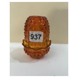 ORANGE HOBNAIL FAIRY LAMP