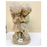 RESIN STATUE OF EMBRACING CHILDREN